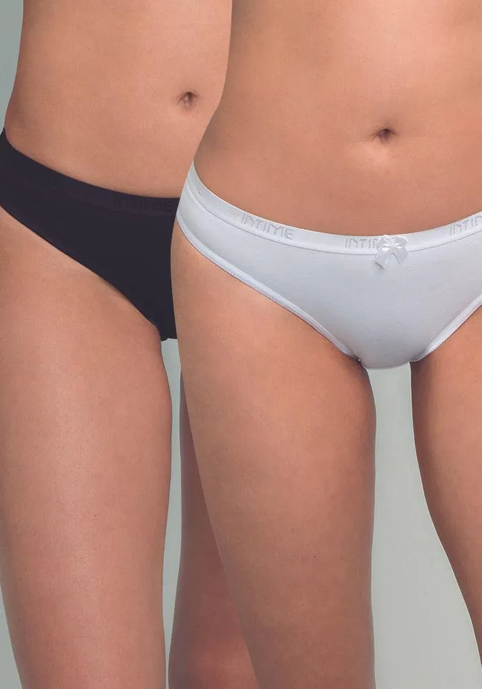 Pack 2 Bikini Algodón Elasticado Negro