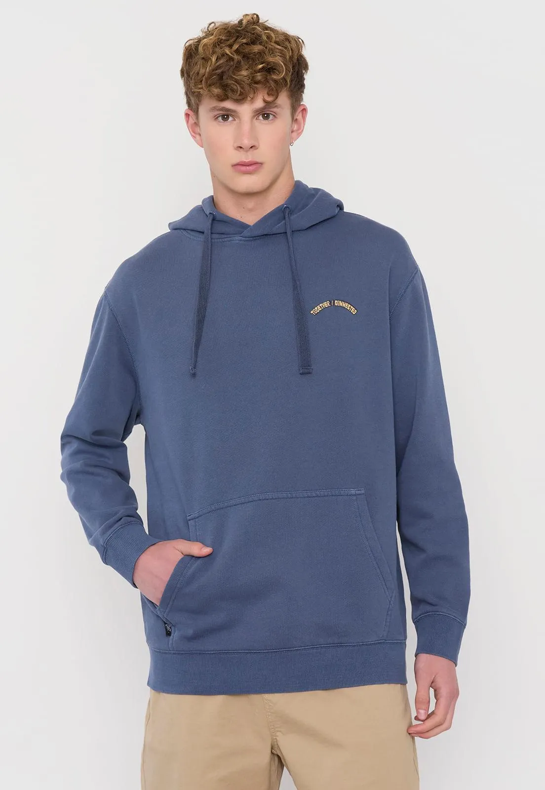 Polerón Hombre Hood Lavado Rider Azul Oscuro