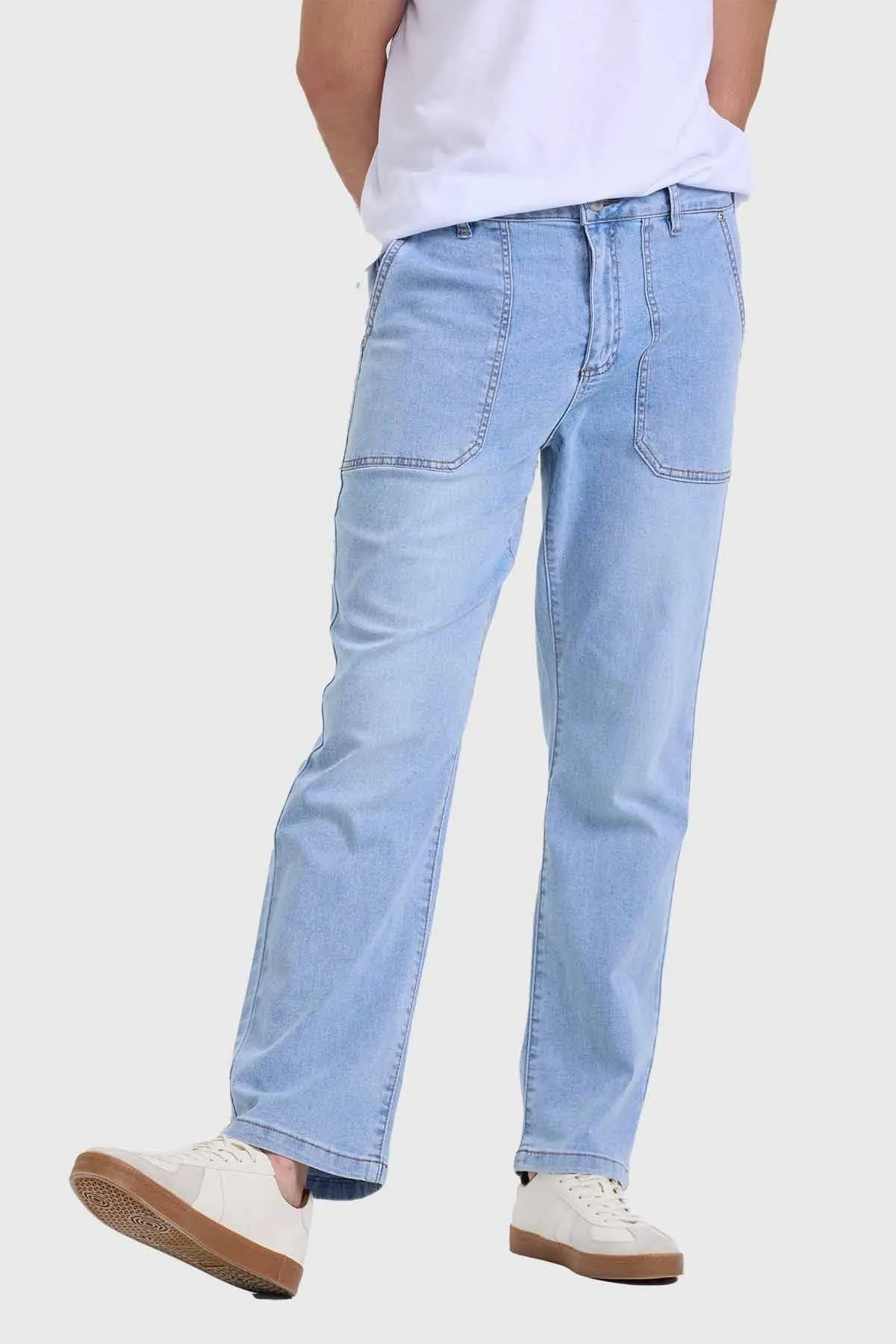 Jeans Hombre Tendencia Straight Azul