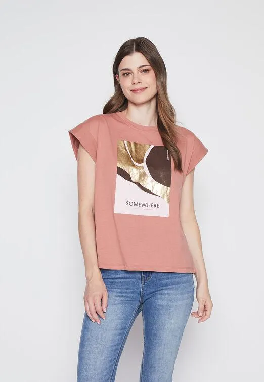 Polera Mujer Rosado Abstrac Family Shop