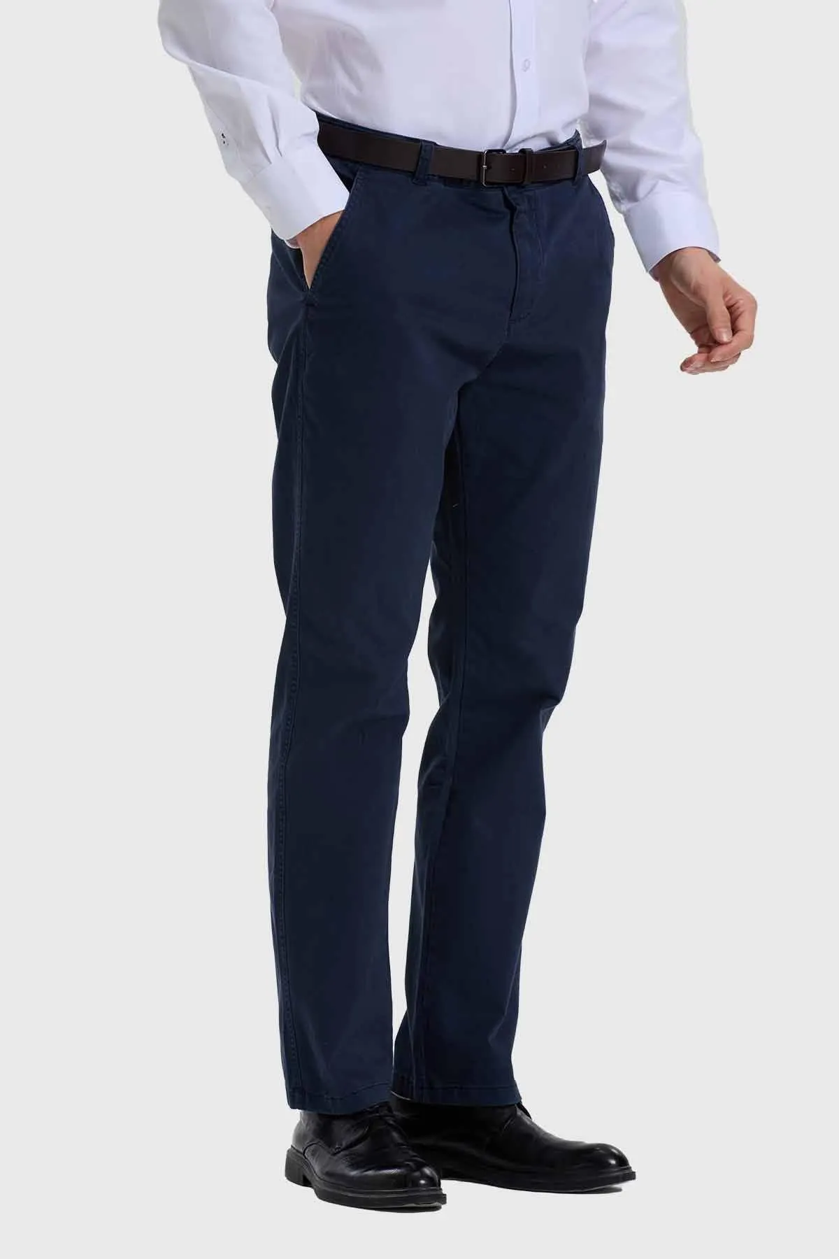 Pantalón Hombre Modelo Chino Cinturón Azul