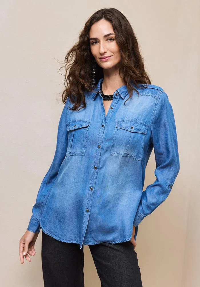 Blusa Bolsillos Delanteros Detalle de Pepuntes