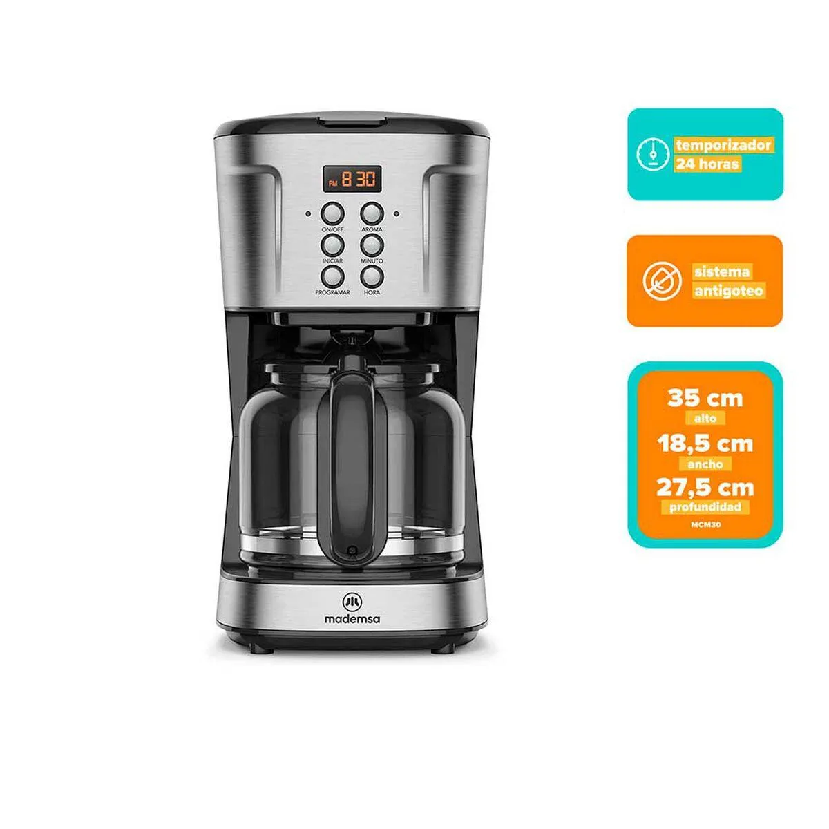 Cafetera Mademsa MCM30 1,5 lts.