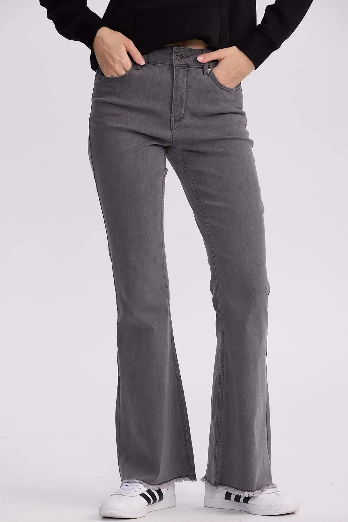 Jeans Mujer Flare Monse Gris