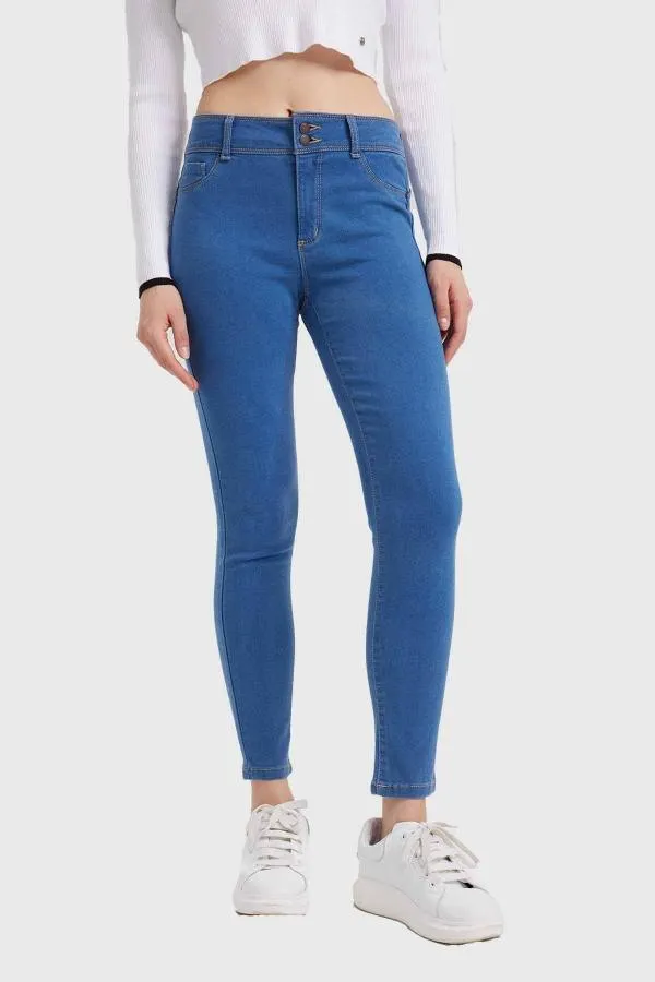 Jeans mujer skinny pushup jeny azul