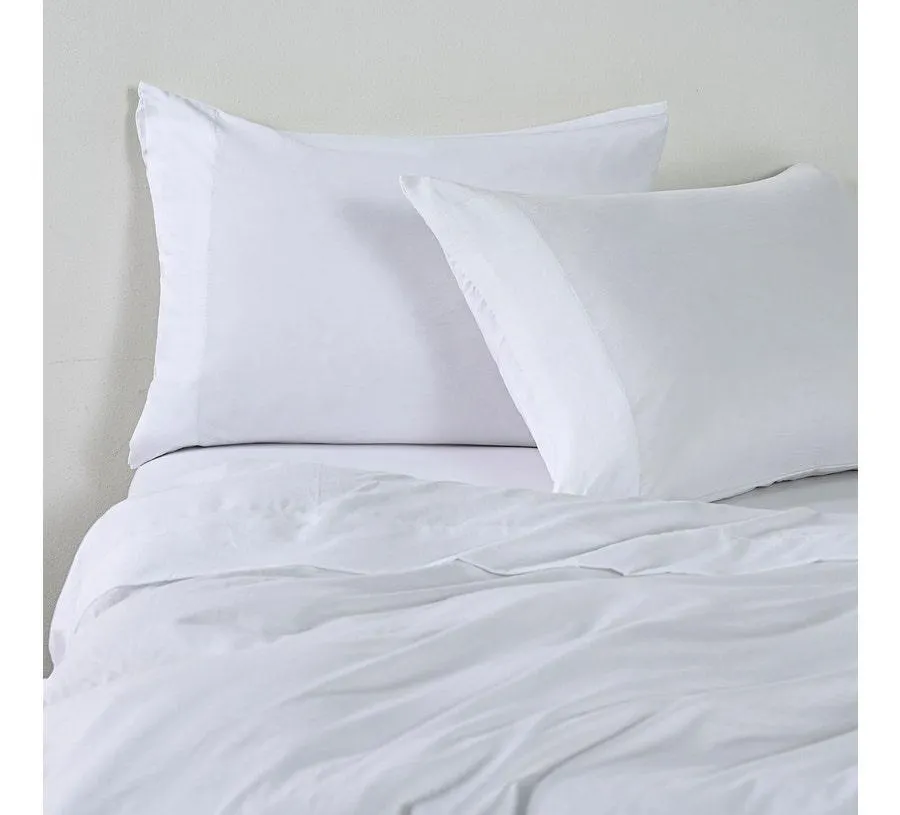 Sábanas 2 Plazas Microfibra Prewash Blanco