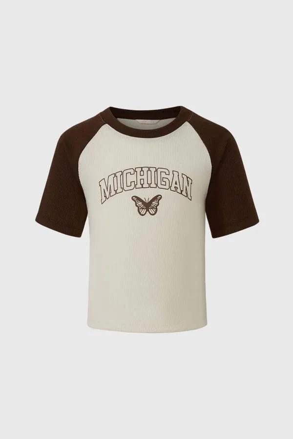 Polera niÑa a contraste cafe