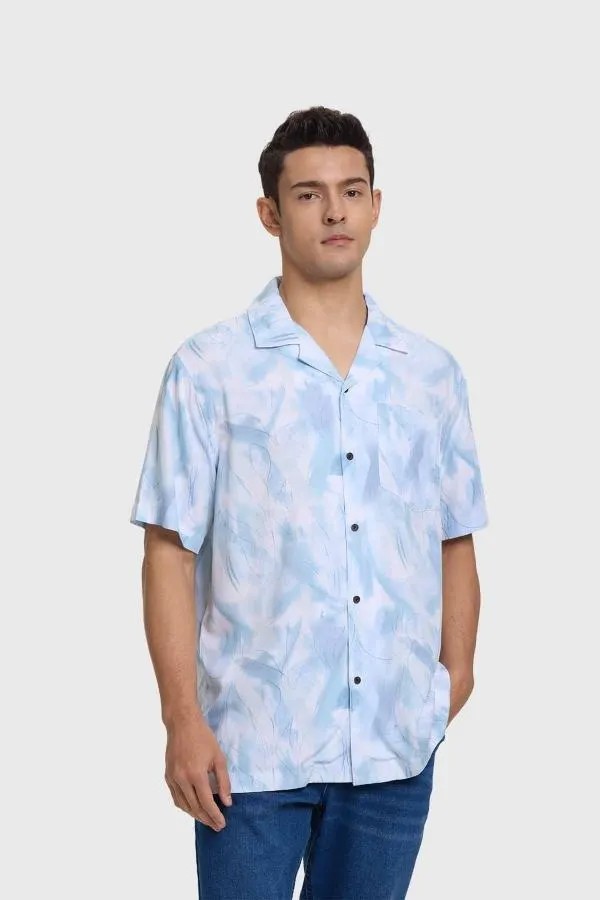 Camisa hombre marmolado blanco