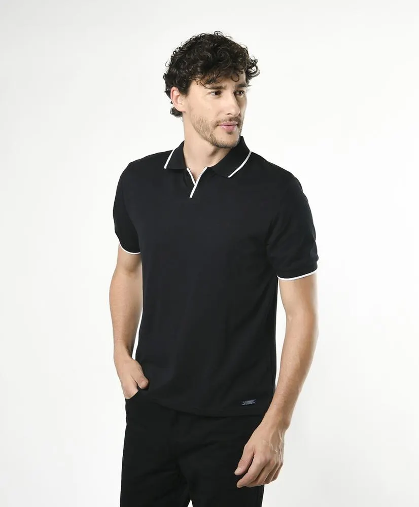 Polera hombre cuello piqué línea