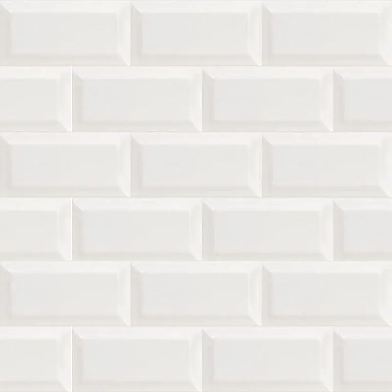 Cerámica Muro Ice Retro White Brillante 7.5x15 cm