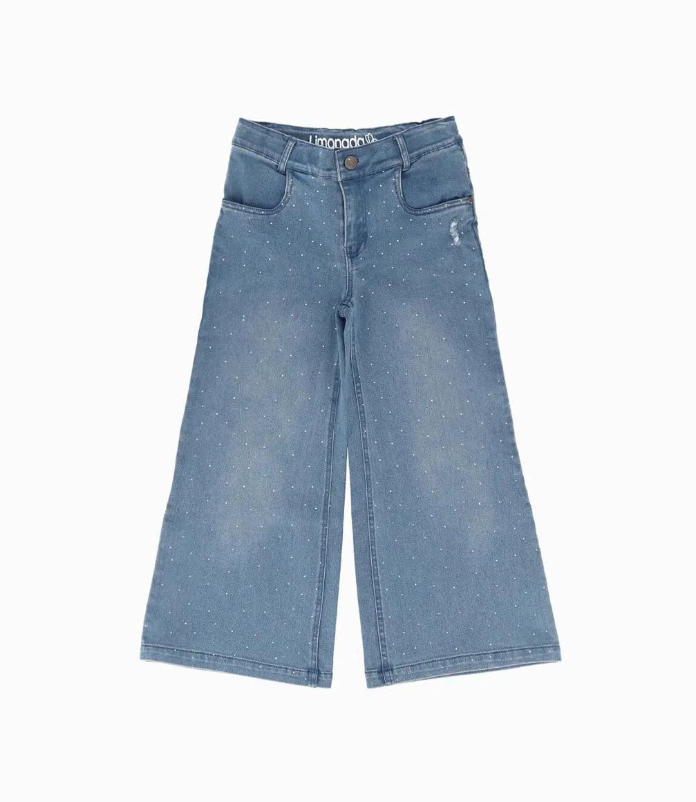 Jeans Niña Acamapanado Con Brillos
