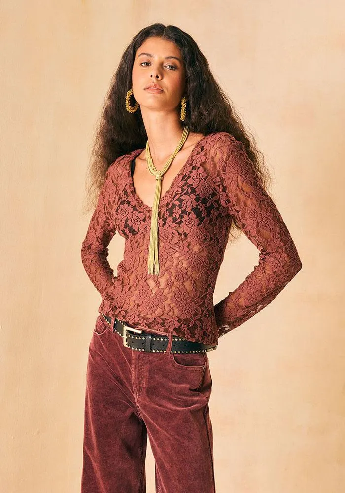 Polera basica de encaje