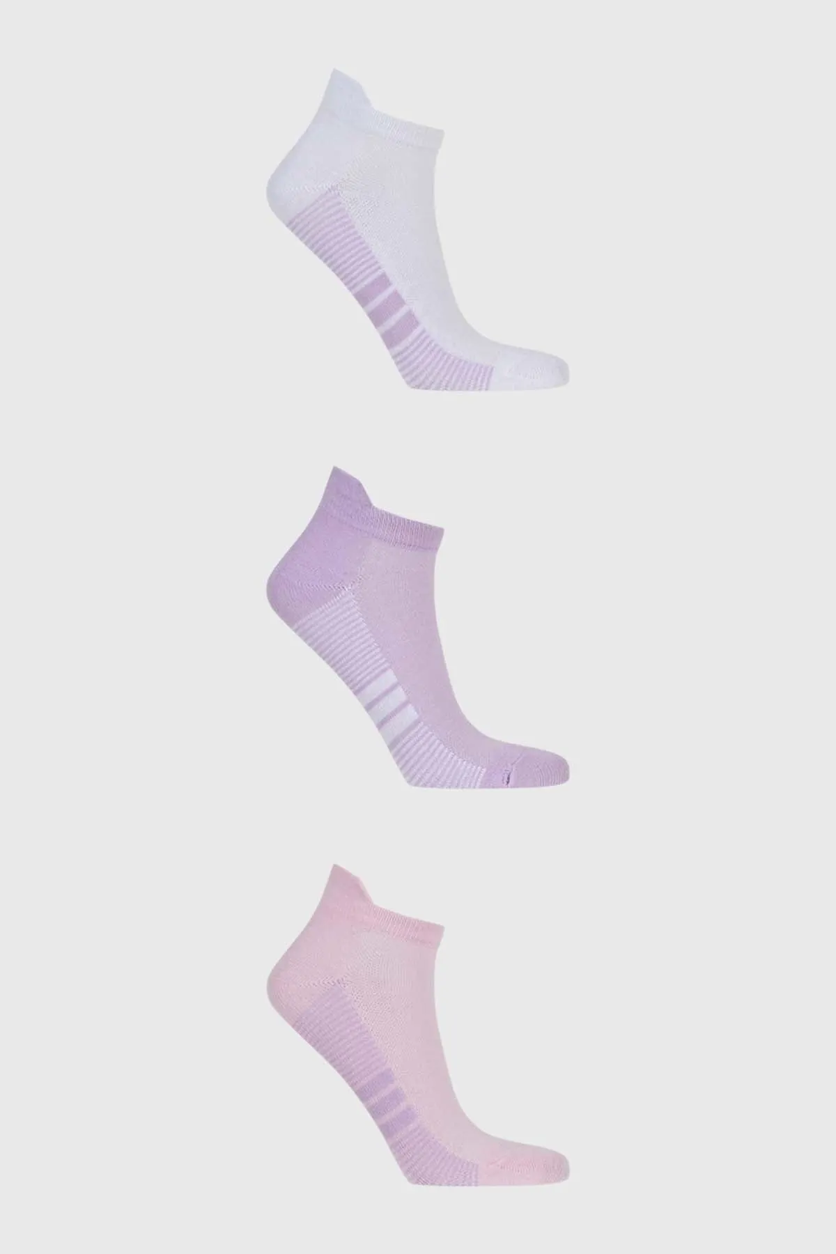 Calceta Deportiva Mujer Tripack Lila