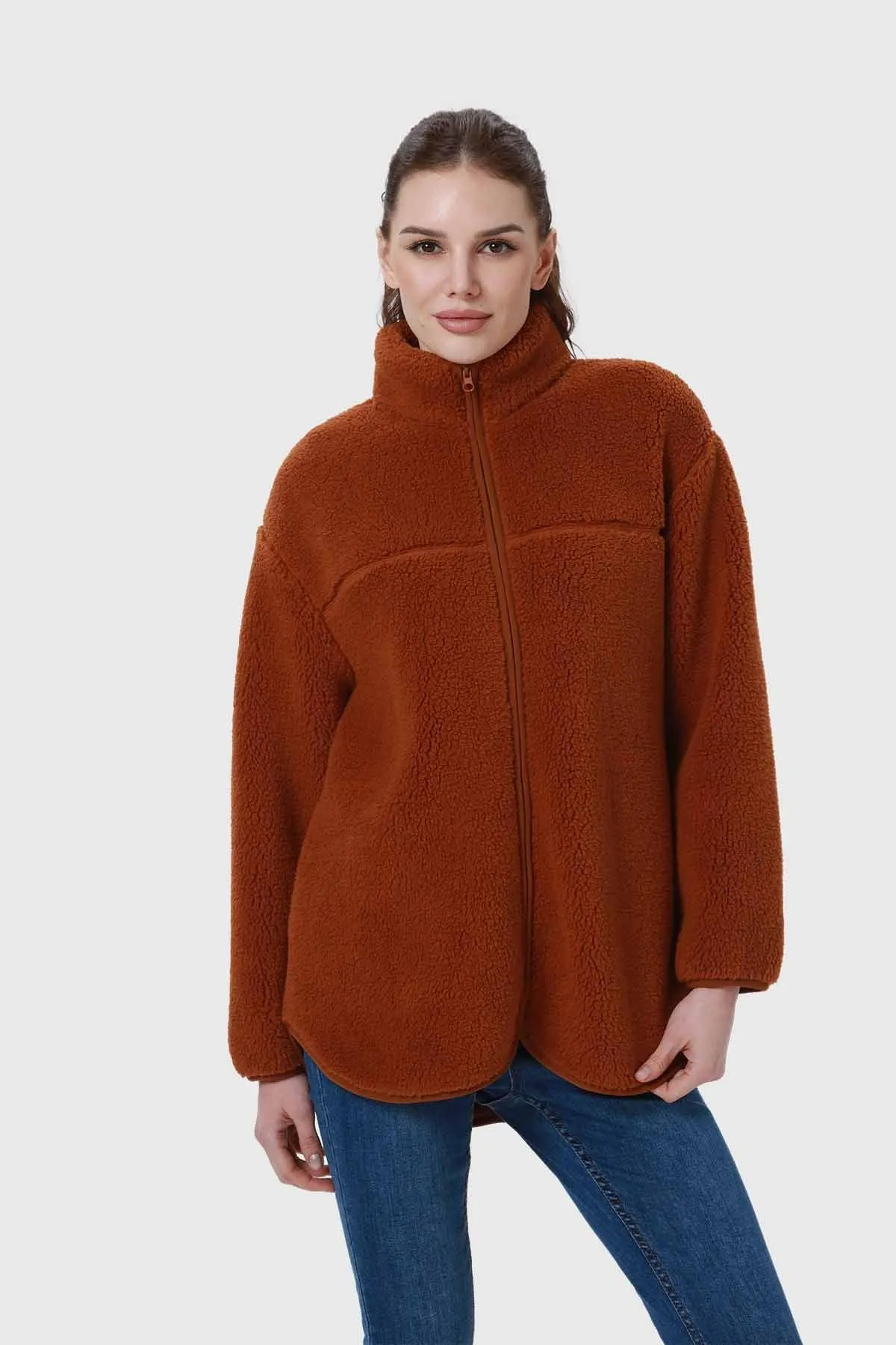 Polar Mujer Tipo Chaqueta Bolsillo Camel