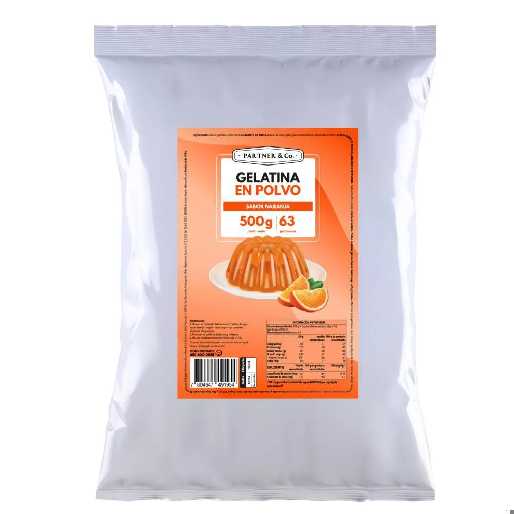 Gelatina en polvo naranja bols...