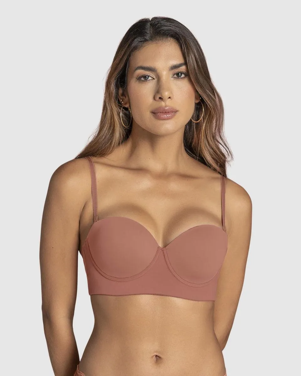 Sostén strapless de realce suave