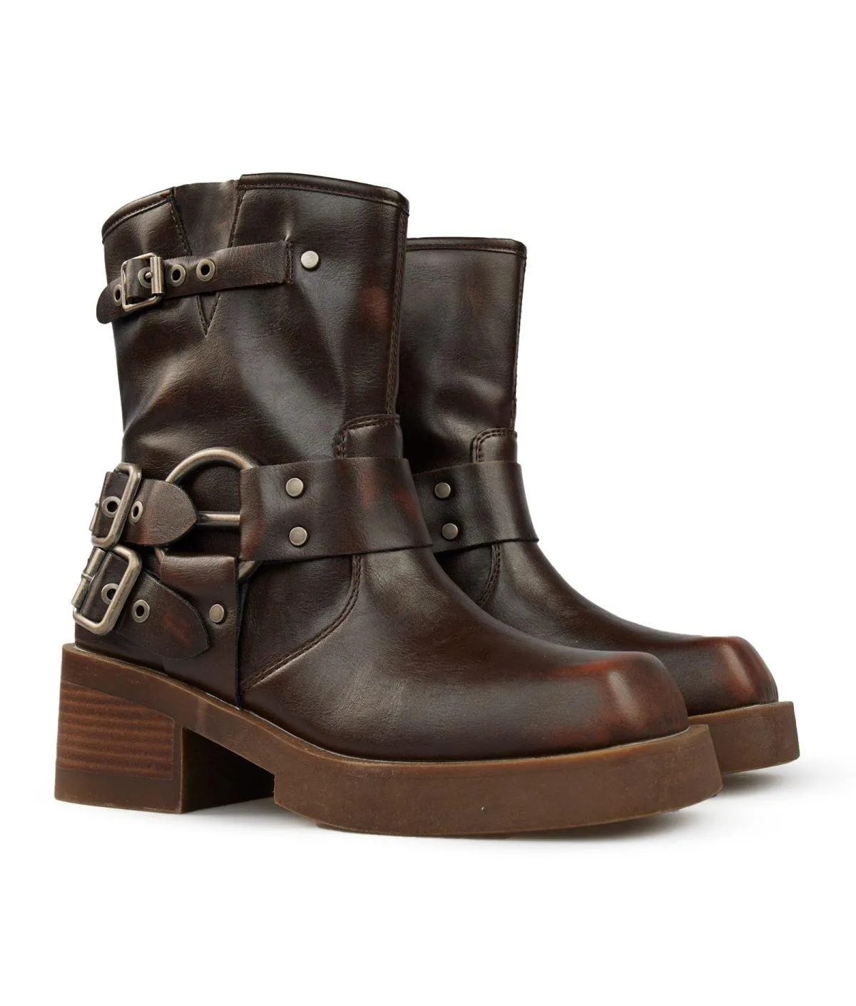 Botines Mujer 6428 Efecto Cuero