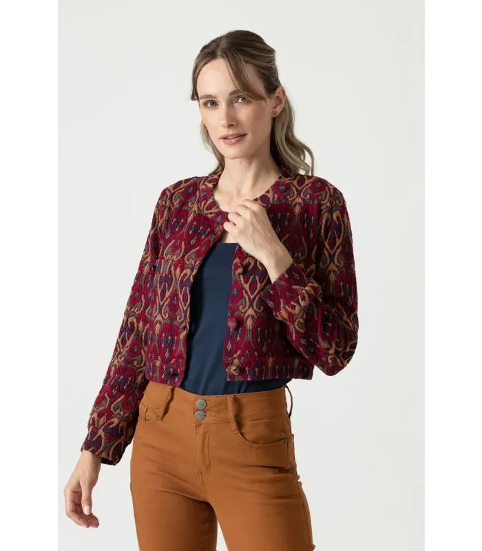 Blazer burdeo full print