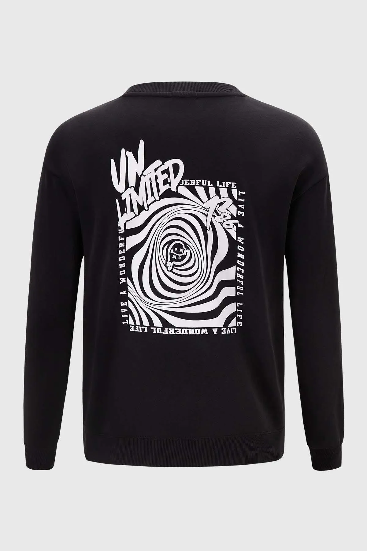 Polerón Niño Oversize Print Negro