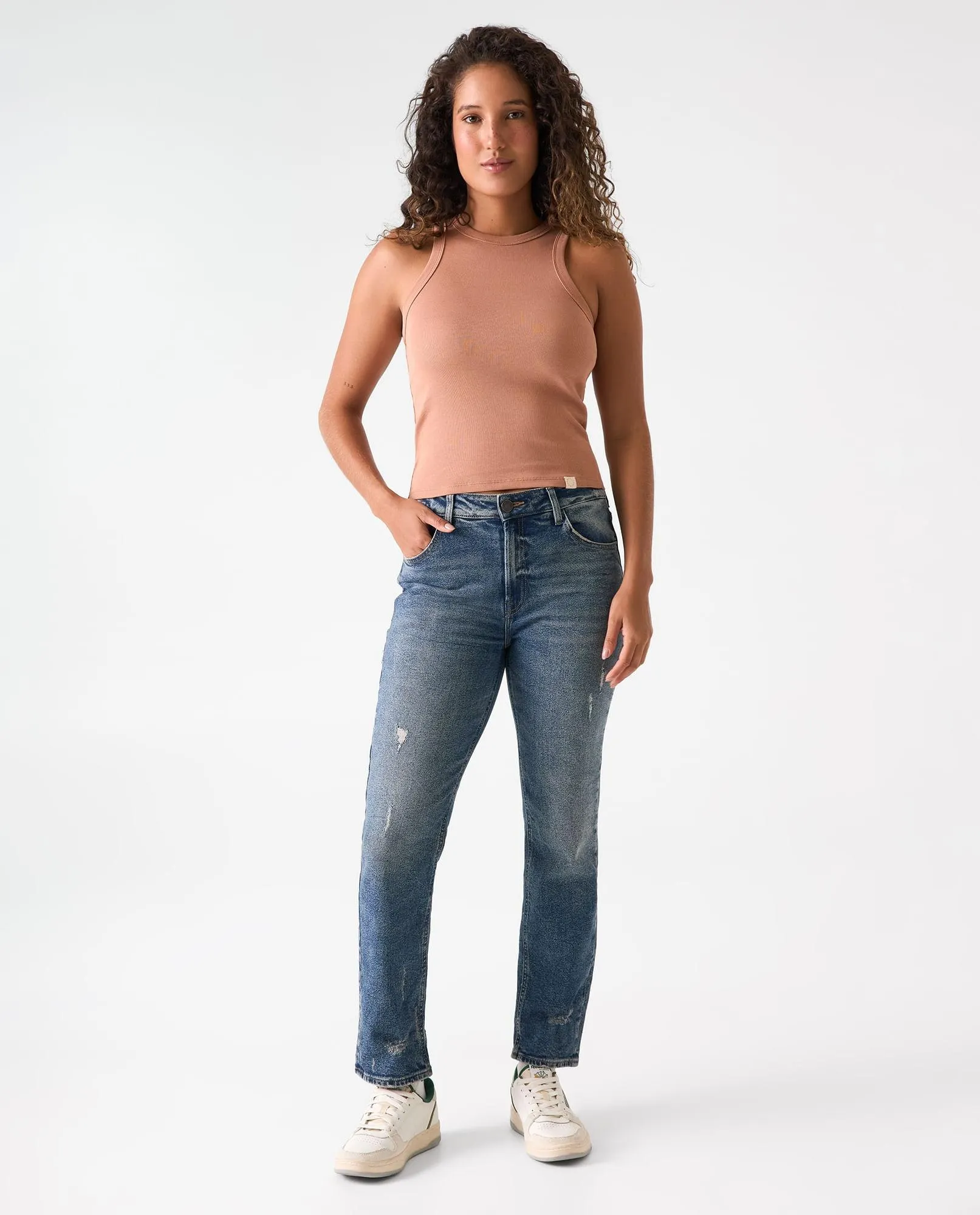 Camiseta manga sisa para mujer