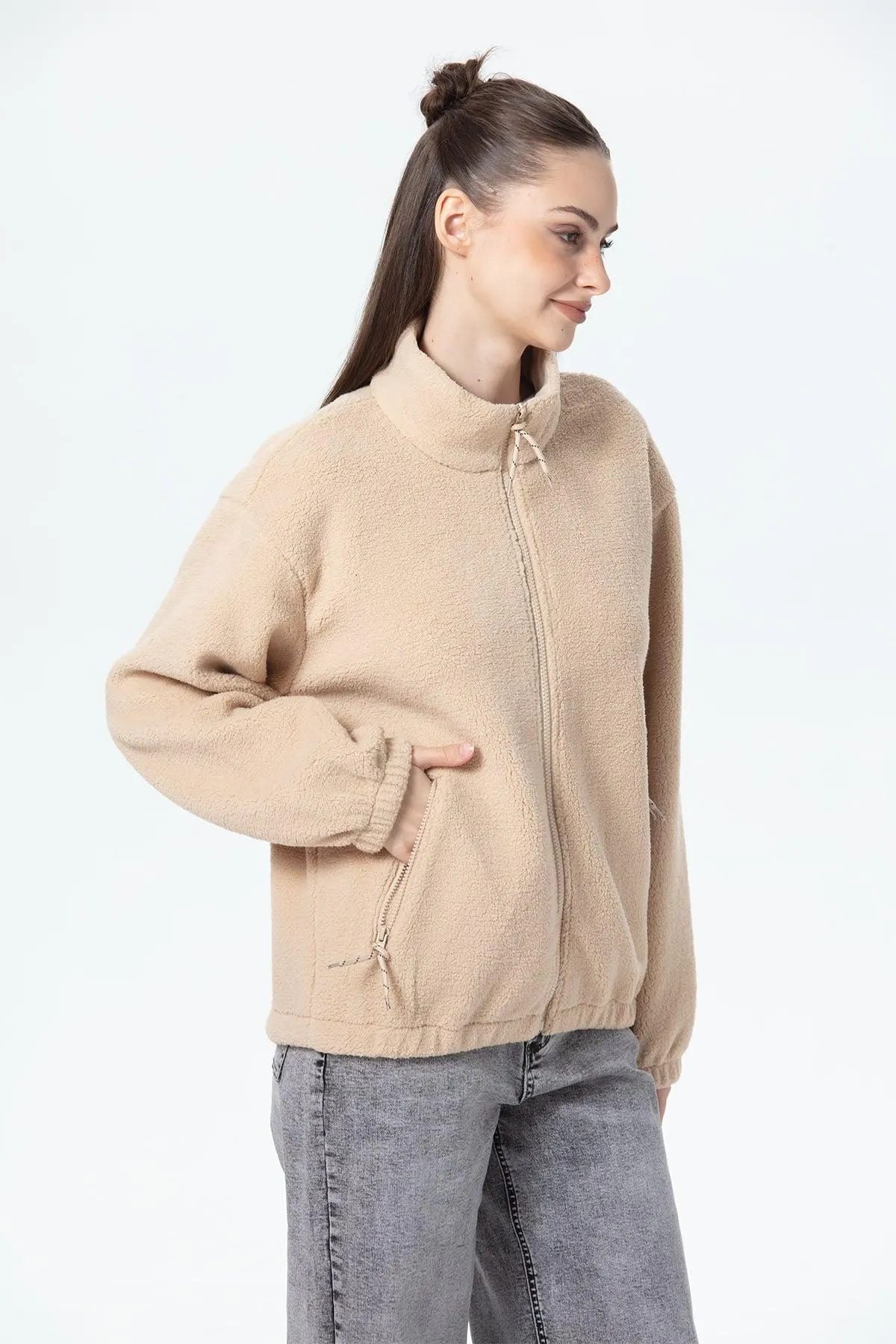 Polar Mujer Corderito Beige