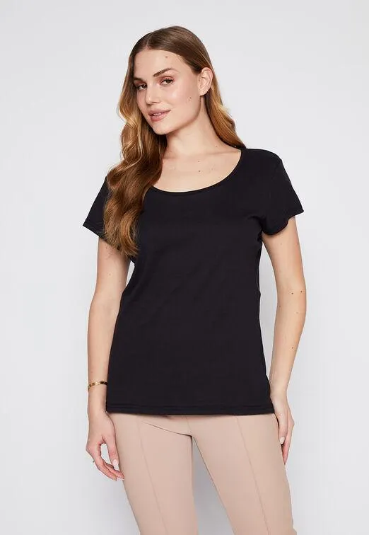 Polera Mujer Negro Basic Family Shop