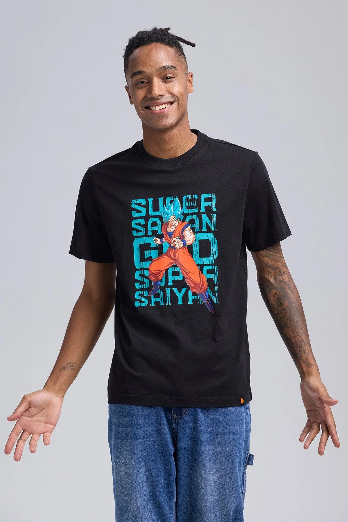 Polera Hombre Super Saiyajin Negro