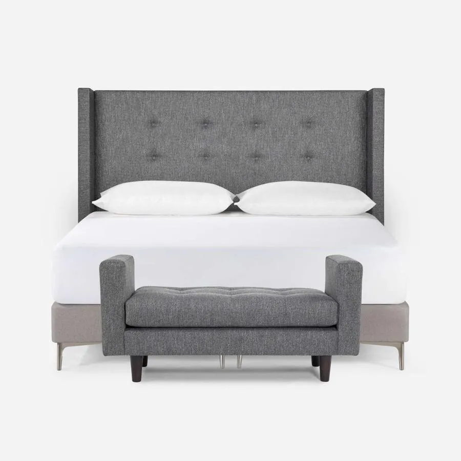 Set Muebles Brickell Tela + Banqueta Megan