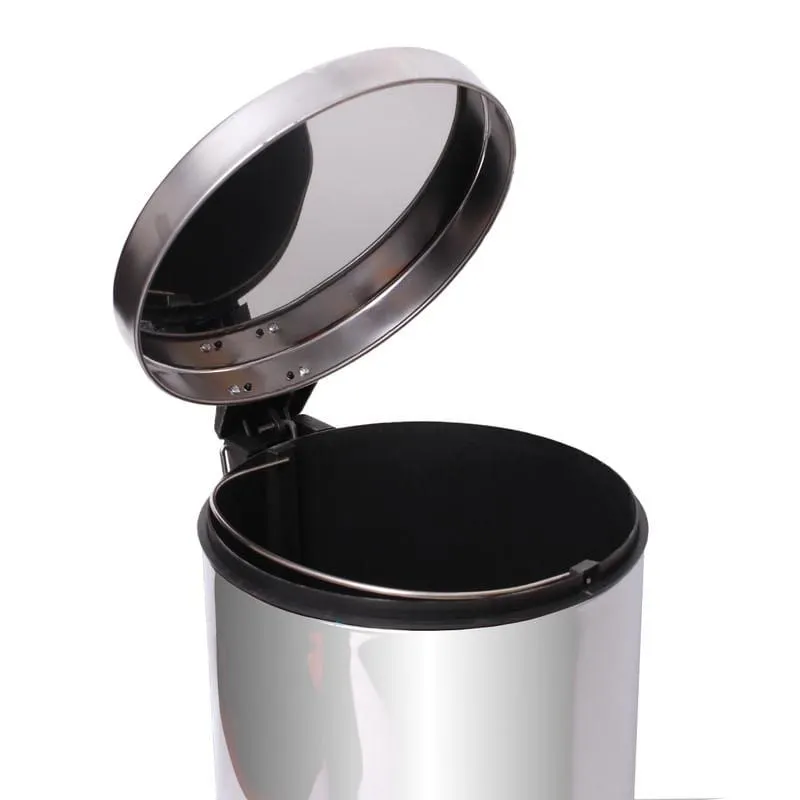 Basurero Con Pedal Metal 12 L Cromado