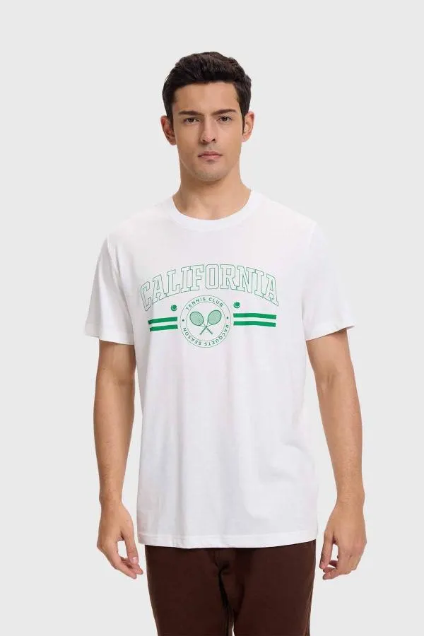 Polera hombre sports basket blanco