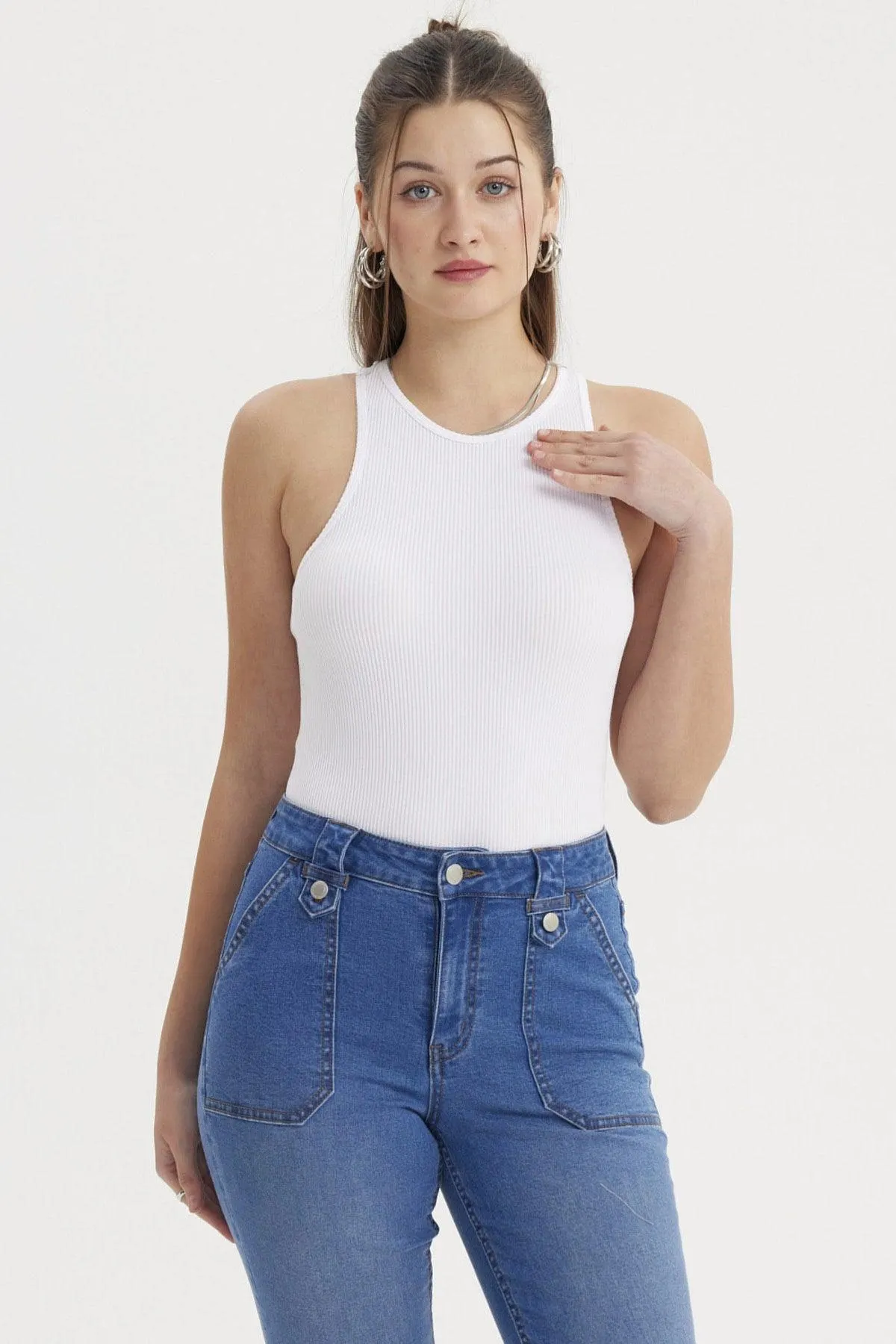 Peto Mujer Musculosa Blanco