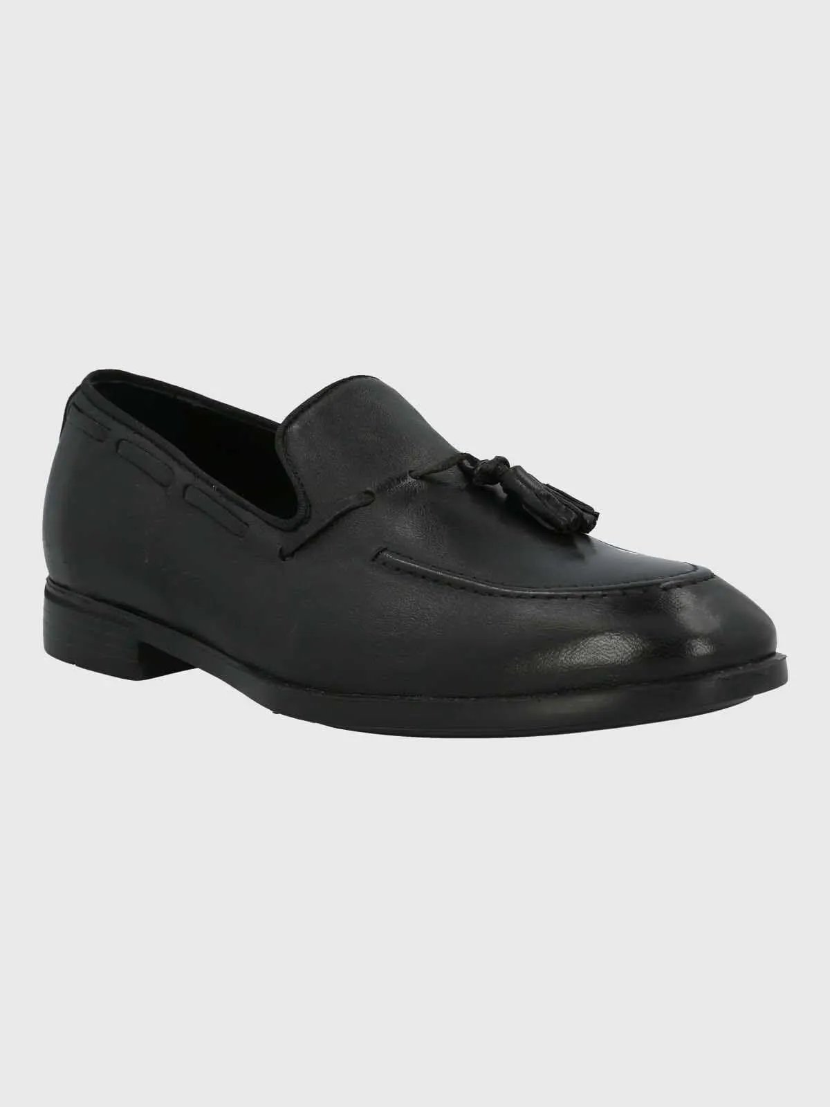 Mocasin Hombre Italiano Cuero Abete Negro
