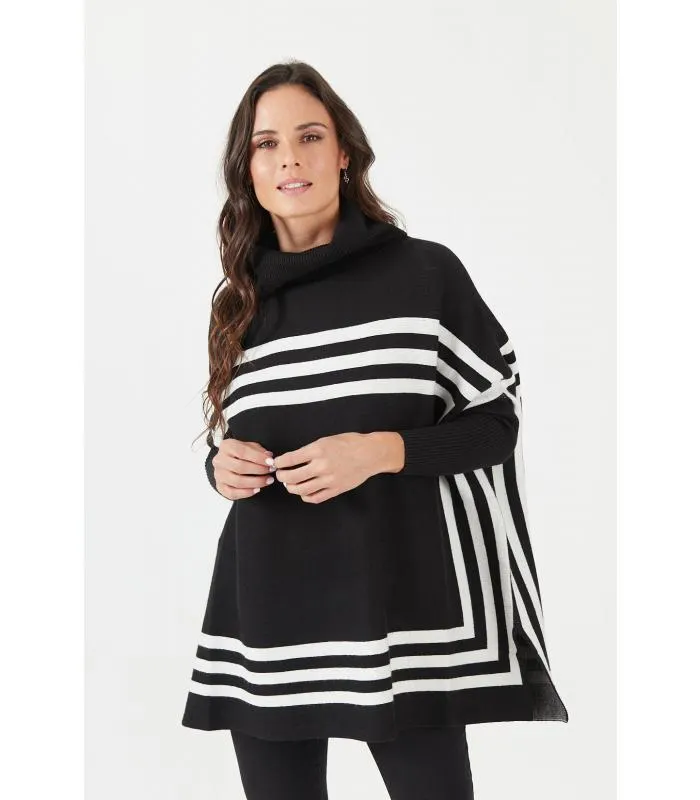 Sweater negro diseno rayas