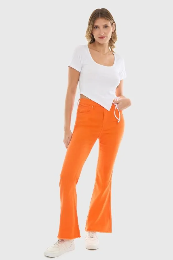 Jeans mujer flare monse naranjo