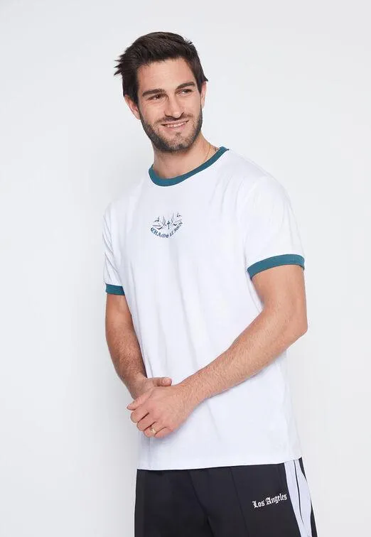 Polera Hombre Blanco Pajaro Family Shop
