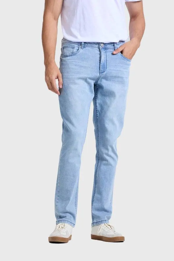 Jeans hombre slim cinta azul claro