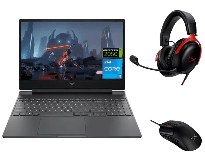 Notebook HP Gaming Victus 15-fa1107la + Audífonos HyperX + Mouse HyperX
