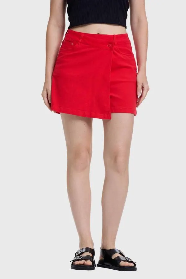 Falda mujer short rojo