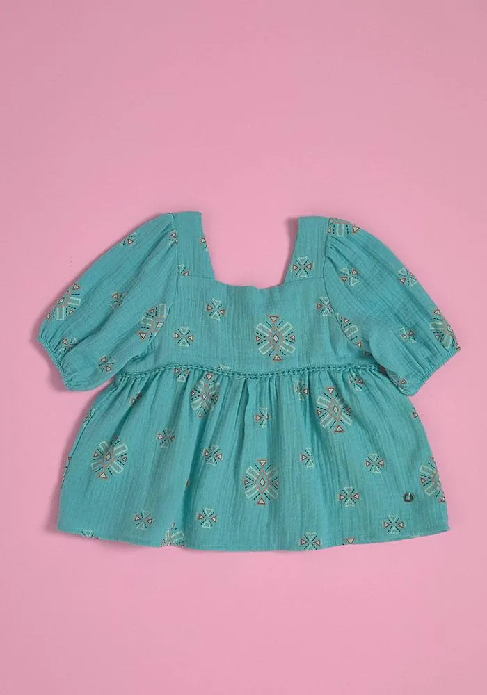 Blusa Blusa manga abullonada estampada