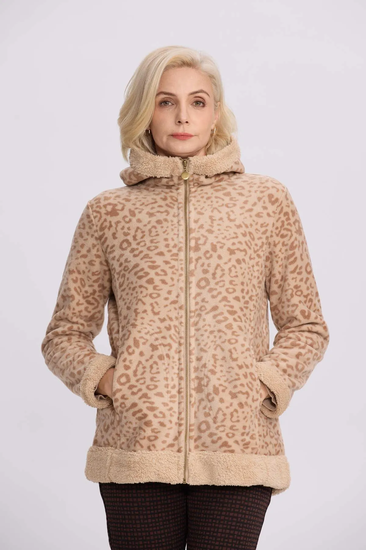 Polar Mujer Estampado Beige