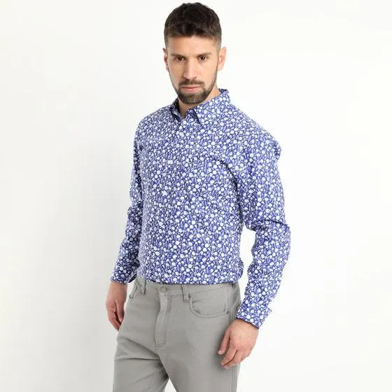 Camisa Sport Estampada Manga Larga Spandex