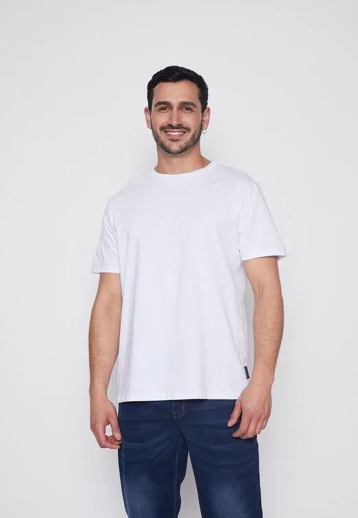 Polera Hombre Blanco Basic Family Shop