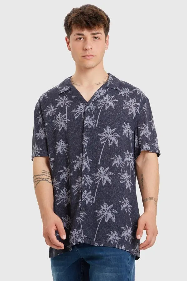 Camisa guayabera print azul