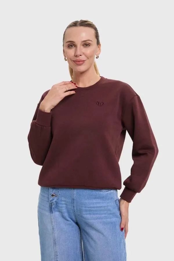 PolerÓn mujer liso chocolate