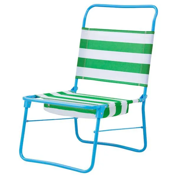 Silla de playa, blanco verde/azul