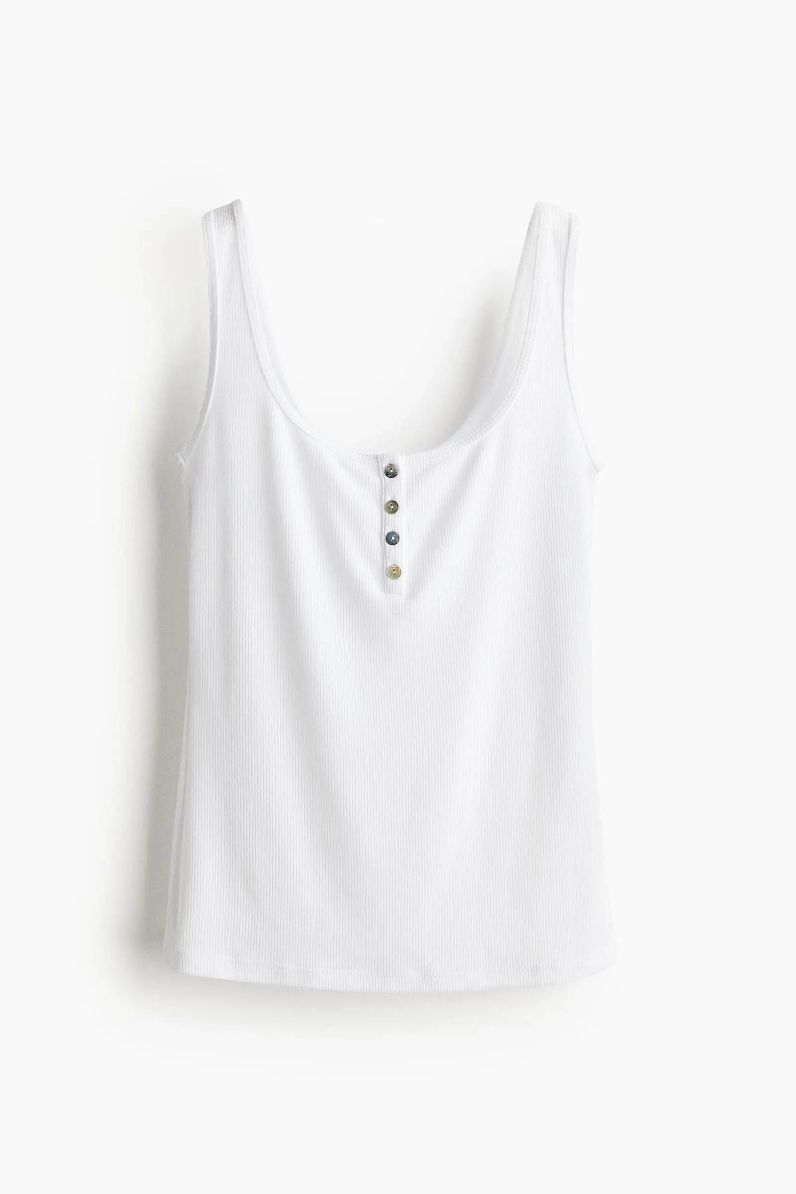 Top de tirantes acanalado con tapeta de botones