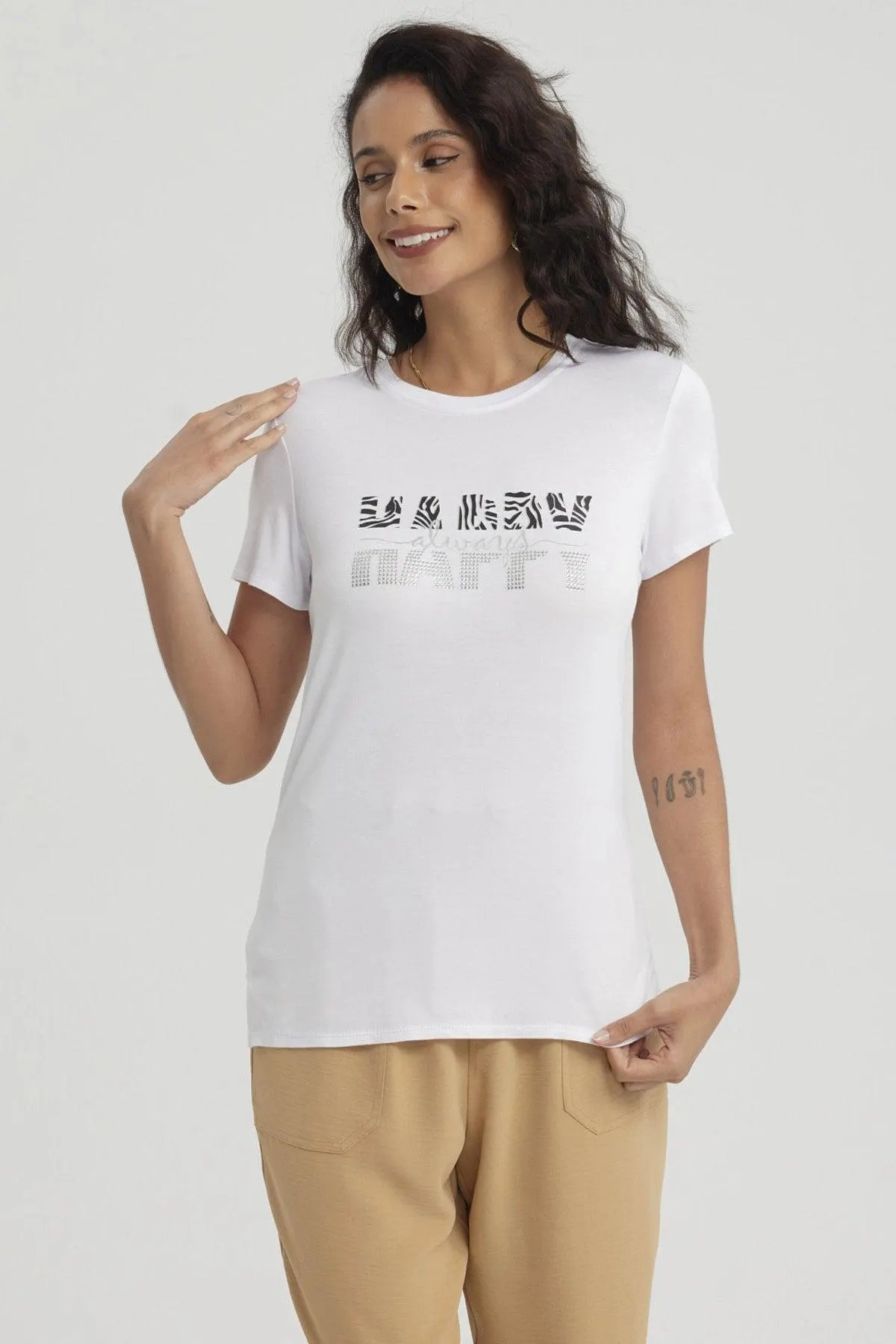Polera Mujer Estampado Blanco
