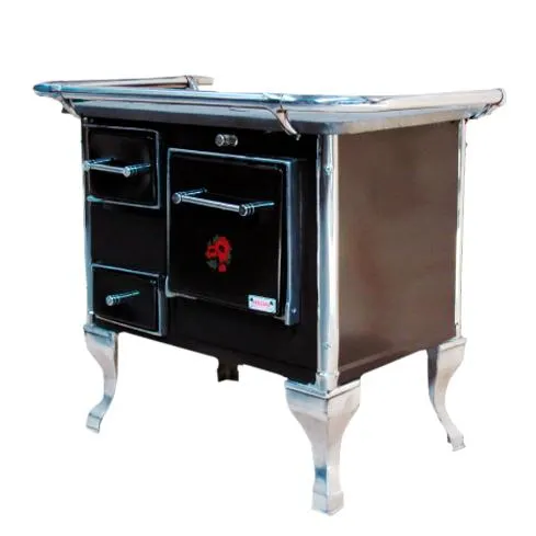 COCINA A LEÑA TRADICIONAL 70x46 cm NEGRA CON KIT CAÑONES