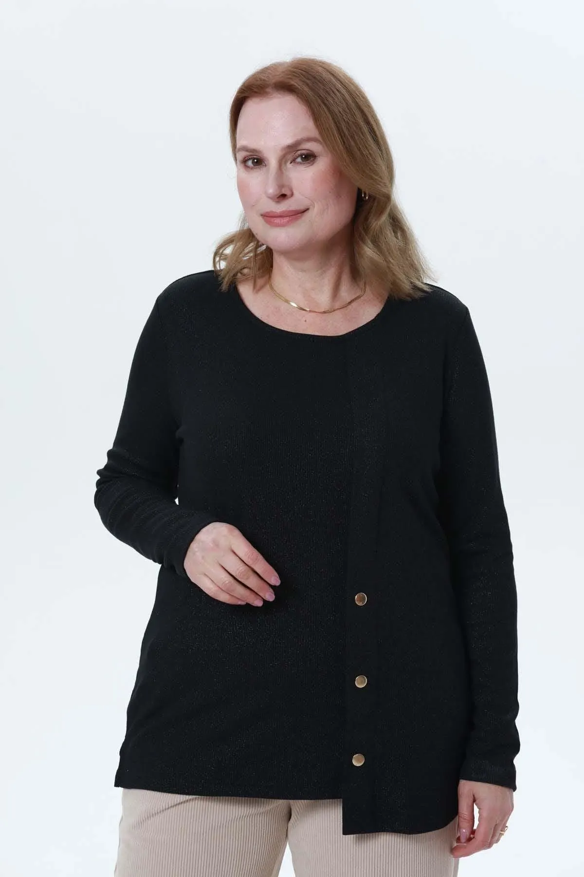 Polera Mujer Tejida Negro