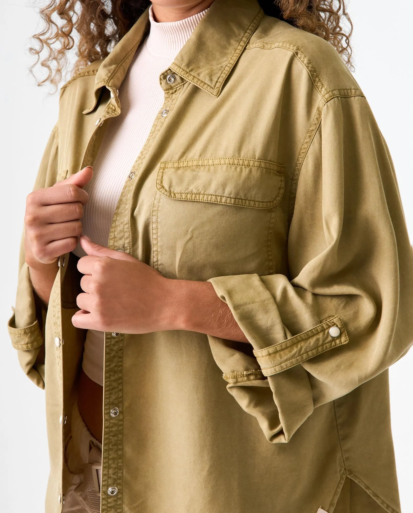 Camisa oversize manga corta para mujer